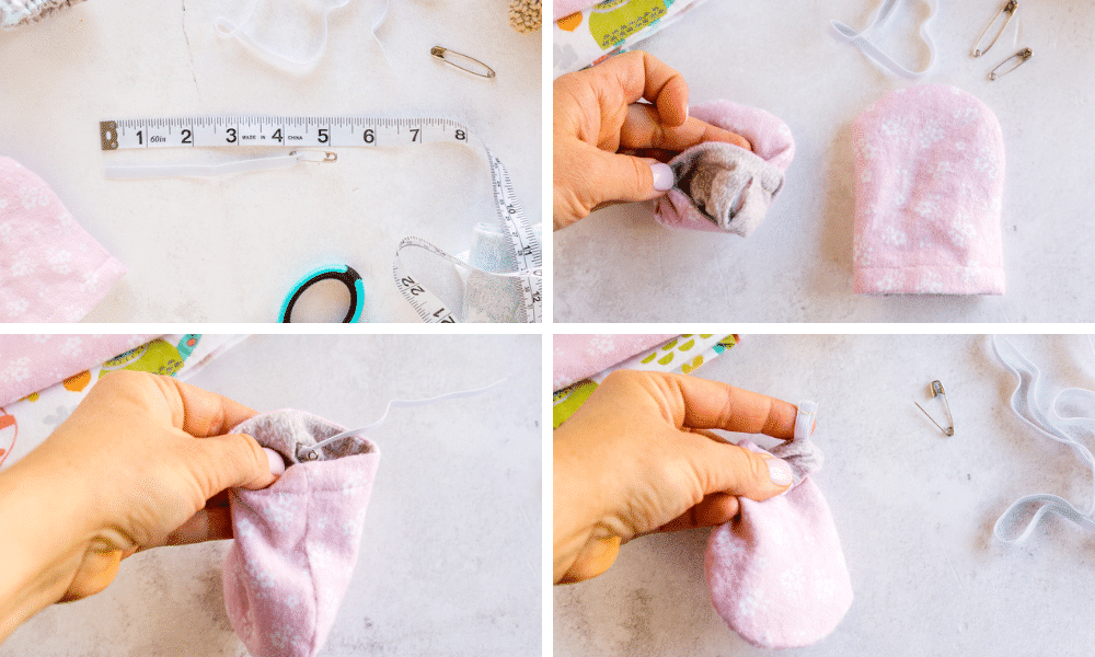 steps to make no scratch baby mittens