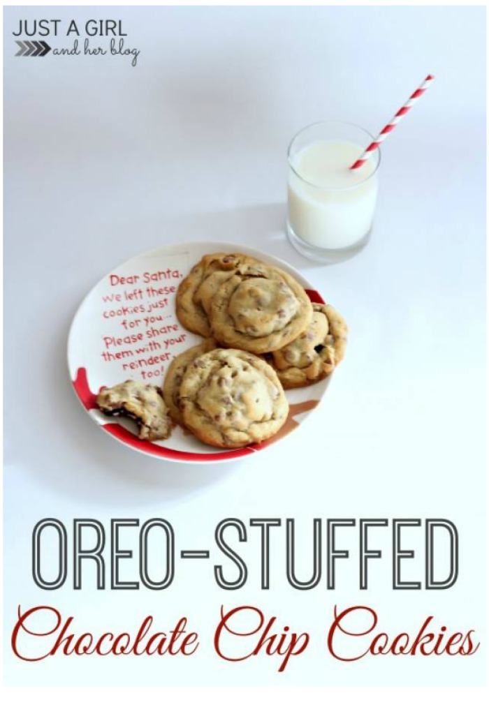 Oreo Stuffed Chocolate Chip Cookies:Christmas Cookie Exchange