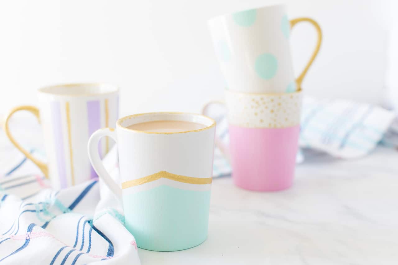 Painted Dollar Store Mugs - Just Paint It Blog