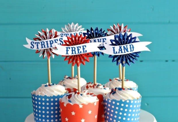 Fourth-of-July-Cupcake-Toppers-Using-Sizzix-Big-Shot