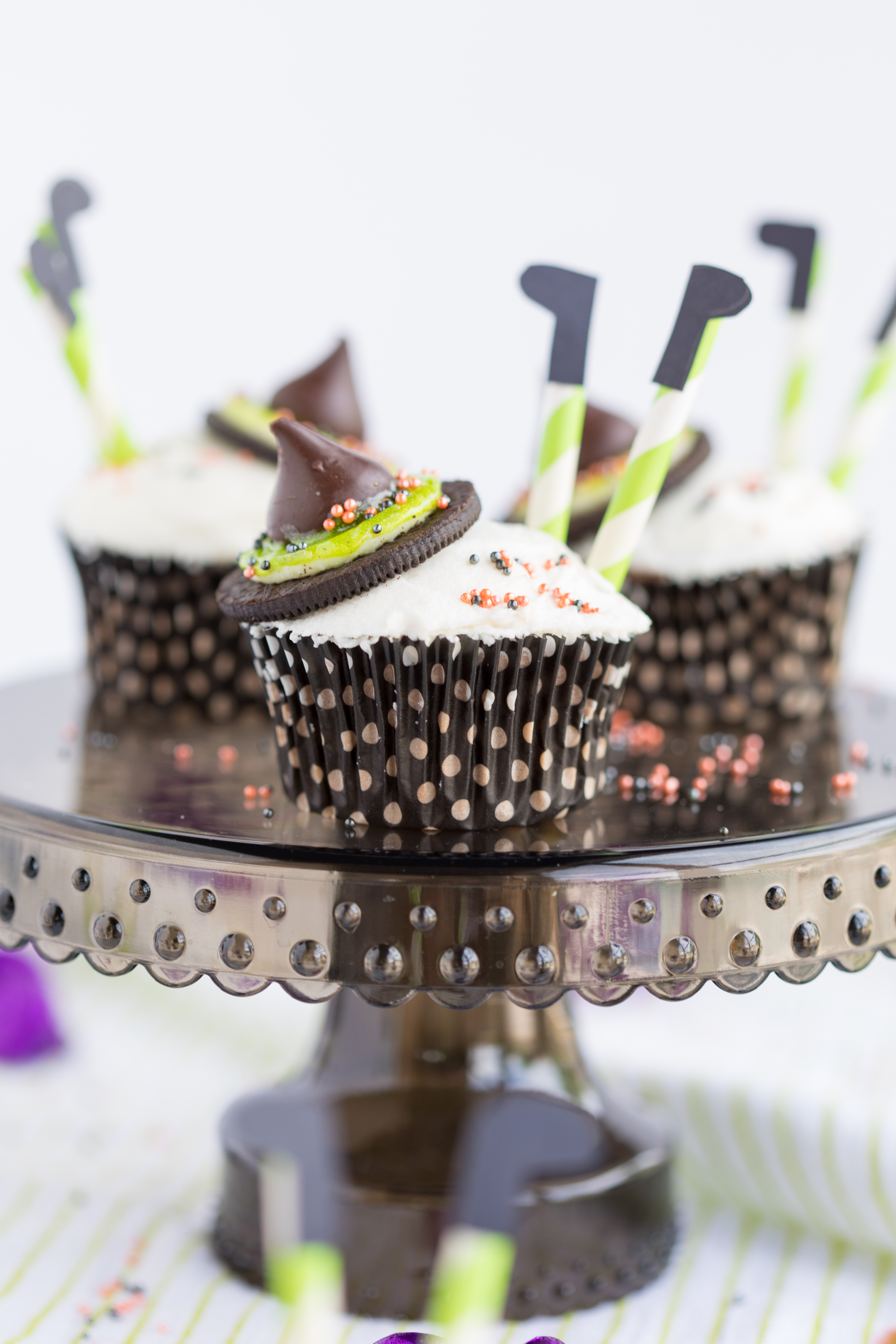 Wicked Witch Cupcakes Displayed