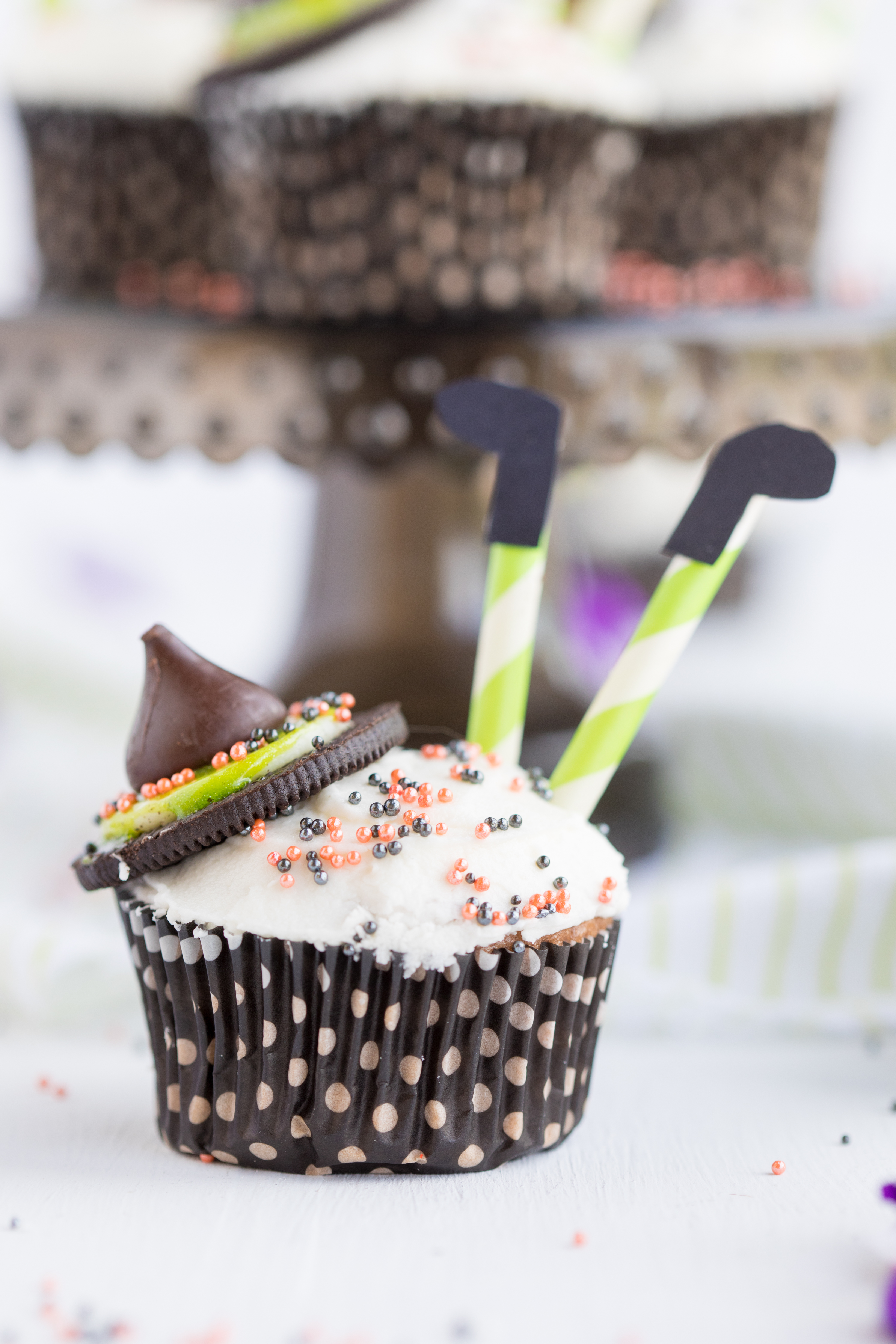 Wicked Witch Cupcake with Straw Feet