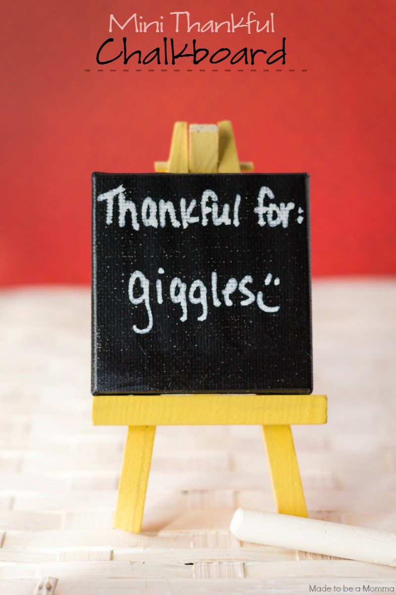 Teach your kids to be grateful with this simple mini thankful chalkboard craft!