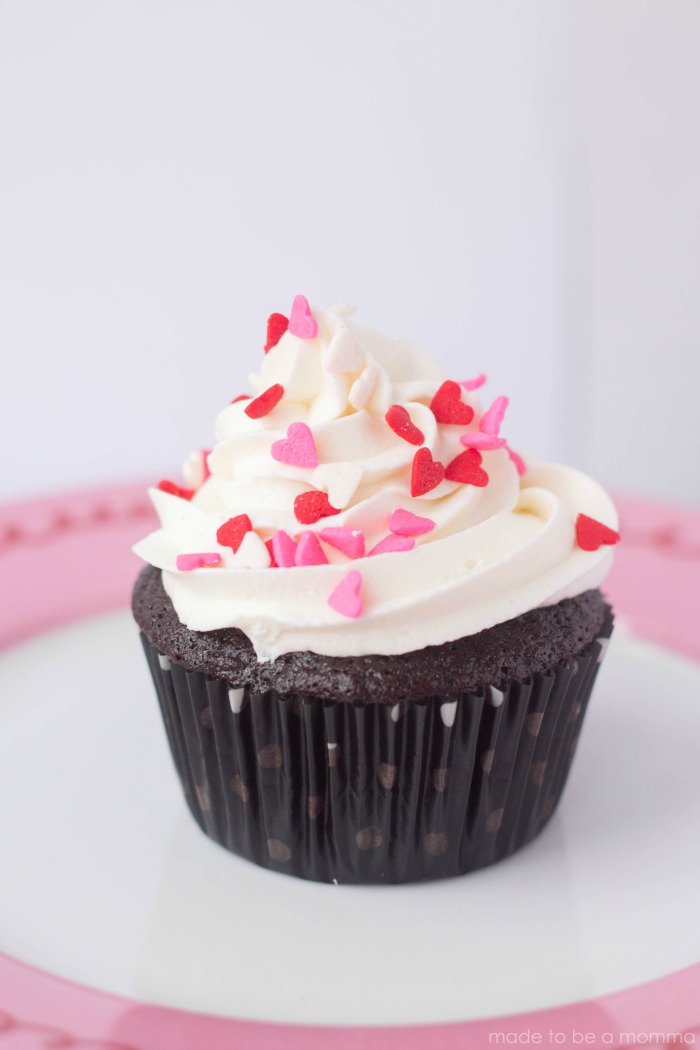 Valentine Sprinkle Cupcakes