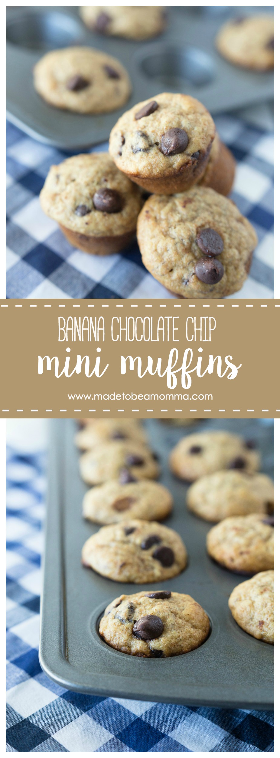 Banana Chocolate Chip Mini Muffins - a delicious and chocolatey breakfast muffin that is sweetened with honey and bursting with flavor. 