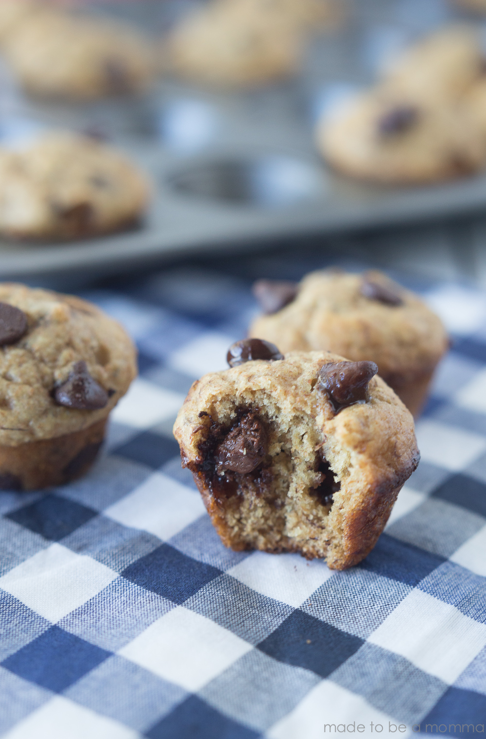 Banana Chocolate Chip Mini Muffins - a delicious and chocolatey breakfast muffin that is sweetened with honey and bursting with flavor. 
