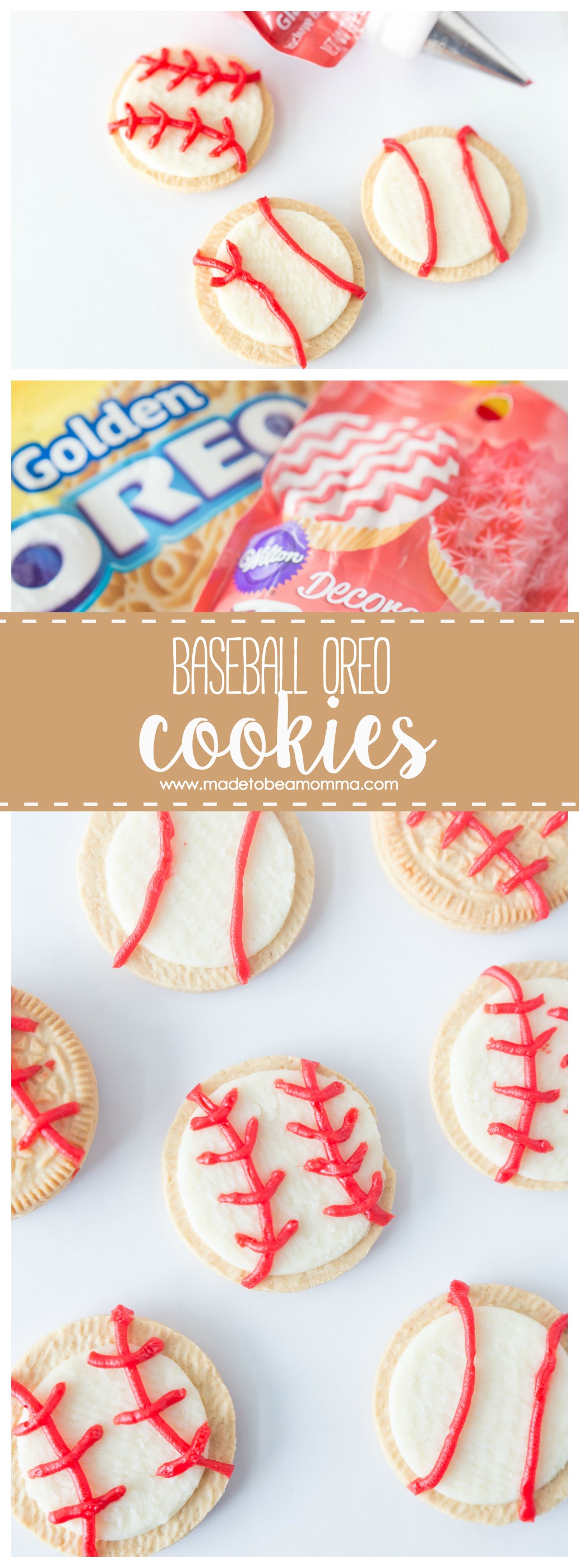 Baseball Oreo Cookies: a fun summer kids treat to celebrate t-ball and baseball season!