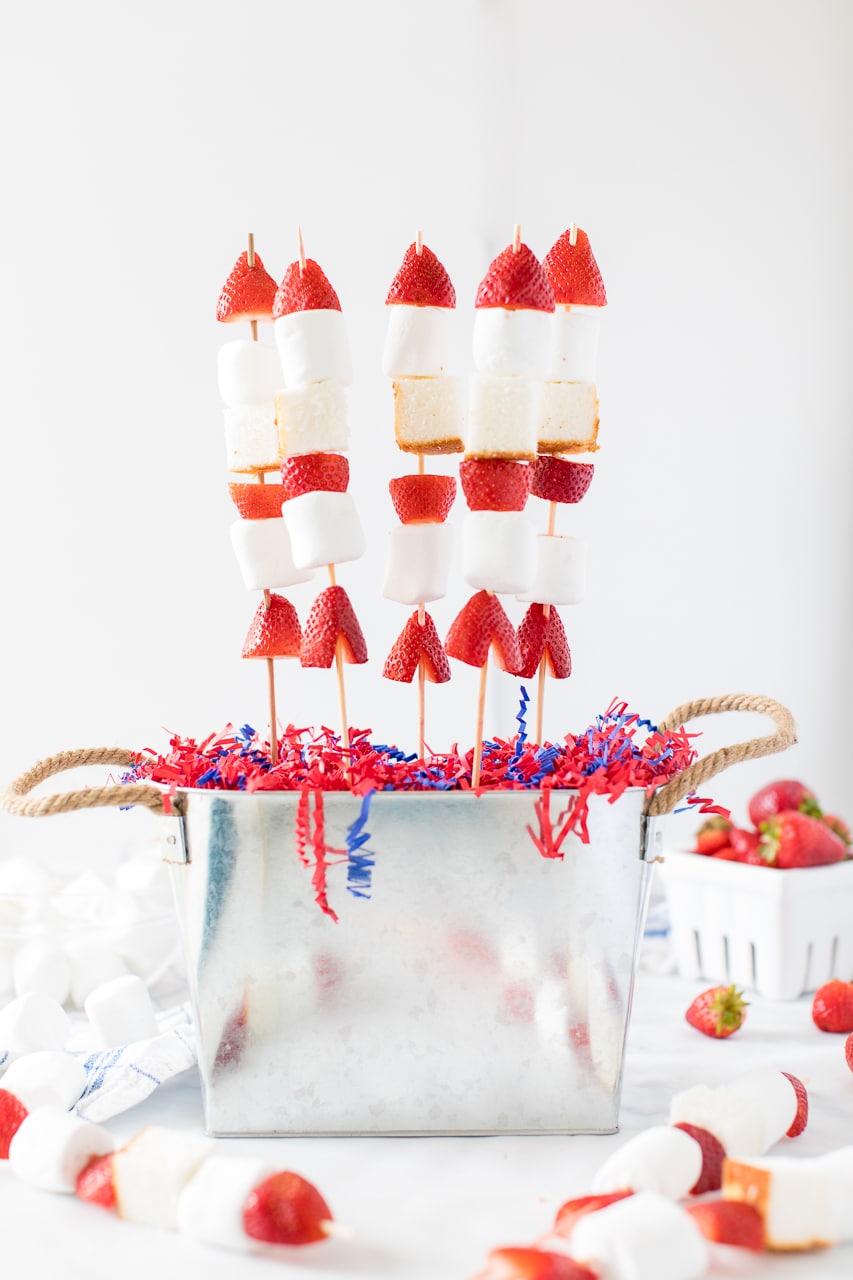 Red & White Rocket Kabobs Displayed for Party