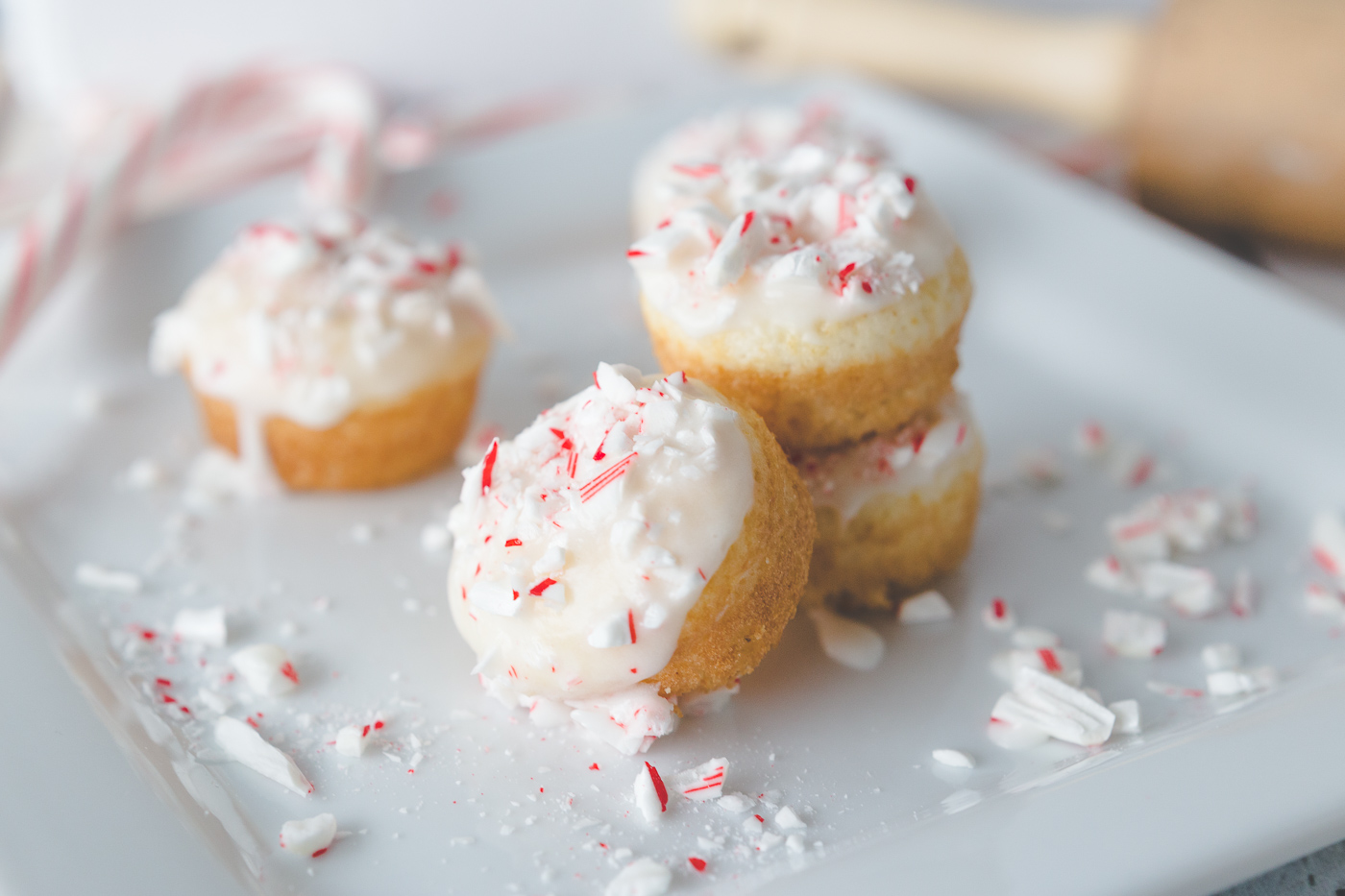 Candy Cane Cake Mix Donuts