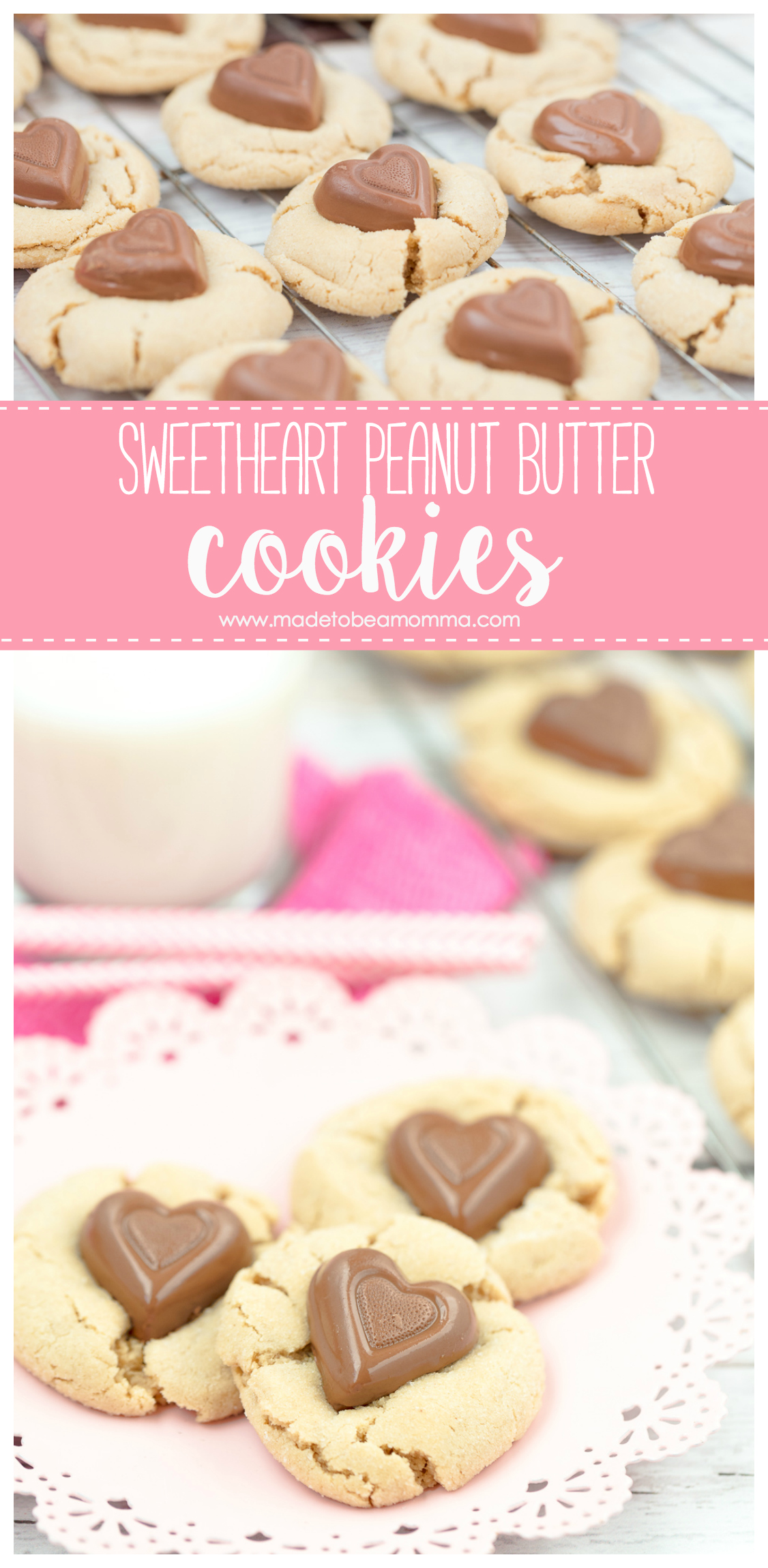 Sweetheart Peanut Butter Cookies | Cookies | Valentines Day | Baking