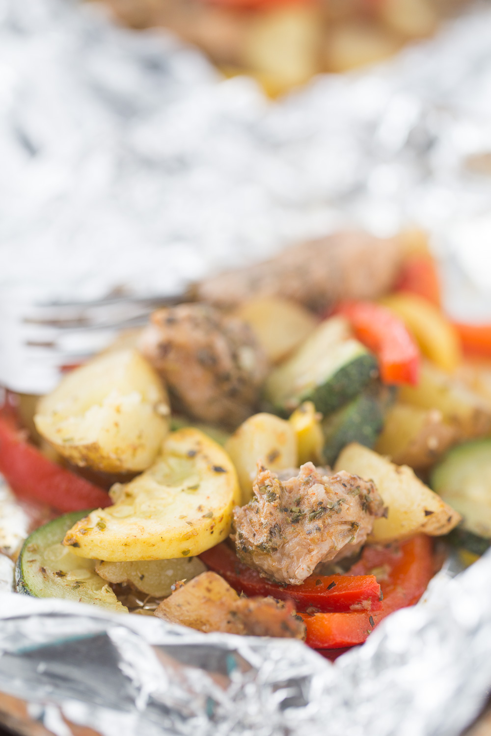 Foil Packet Meal | Turkey Sausage | Veggies | Camping Food |
