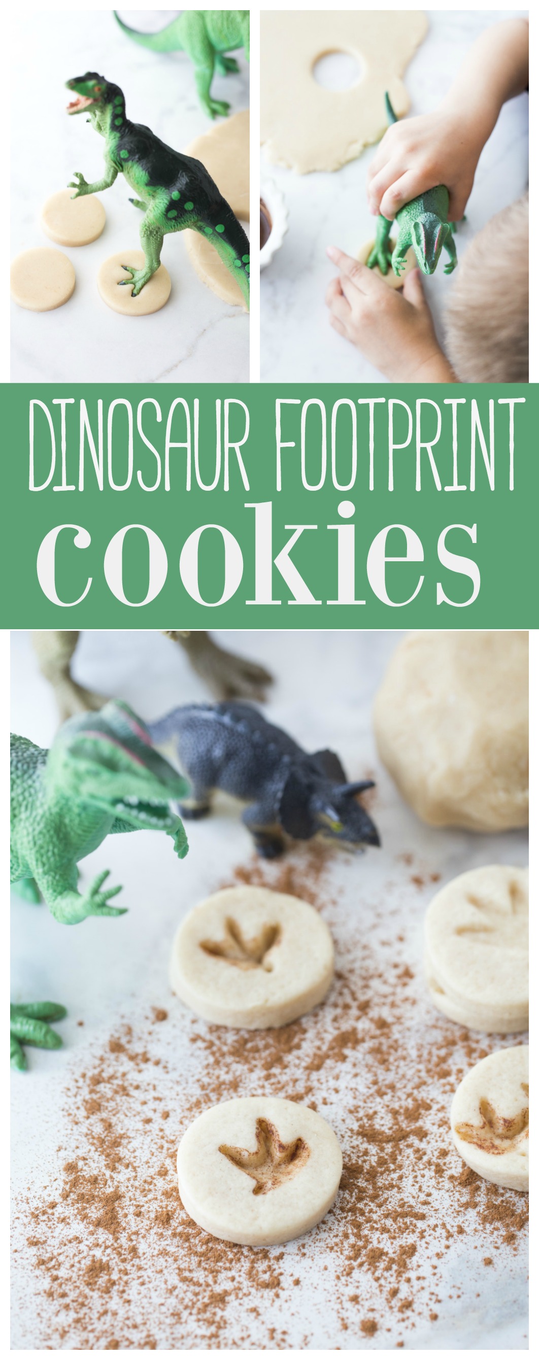 These Dinosaur Footprint Cookies are such a fun edible treat for all your little dinosaur lovers. Your kids will love pressing the Dinosaur foot into their cookies. 