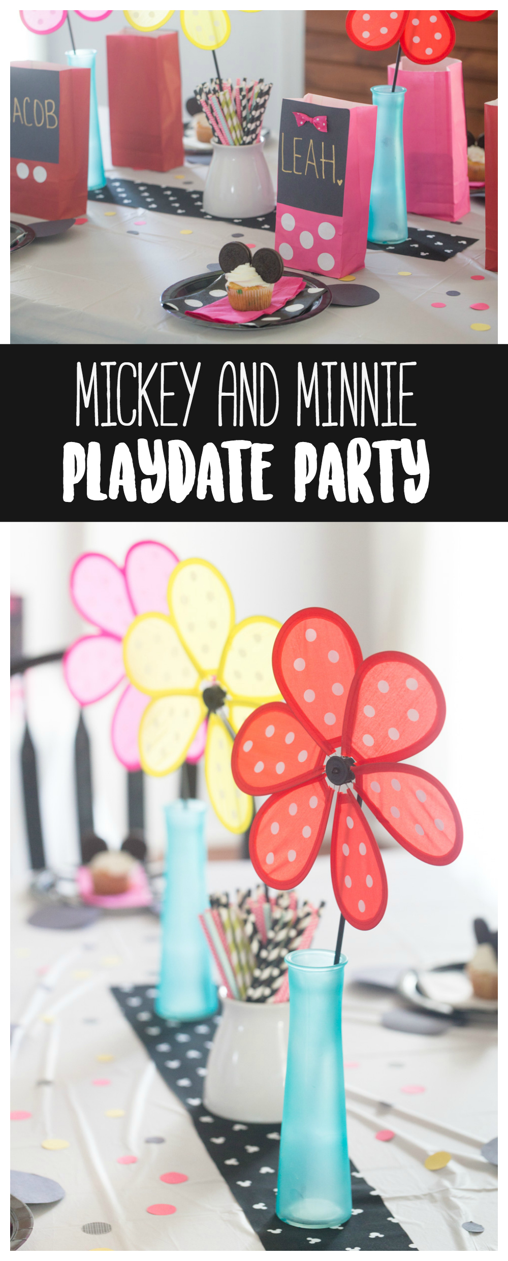 This Mickey and Minnie Playdate Party is filled with goodies, sweet treats and more!  Bring the classic Disney characters to your party!