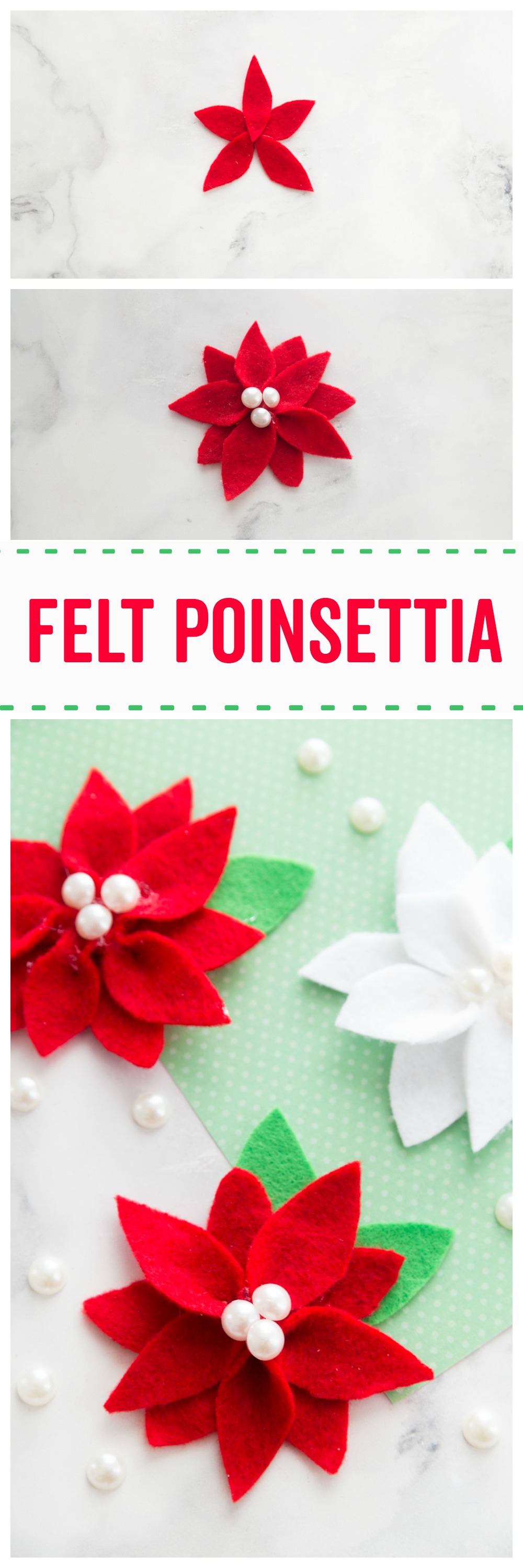 This Felt Poinsettia is such a fun holiday craft! You only need a few simple supplies. It's perfect for ornaments, gift tags and more!