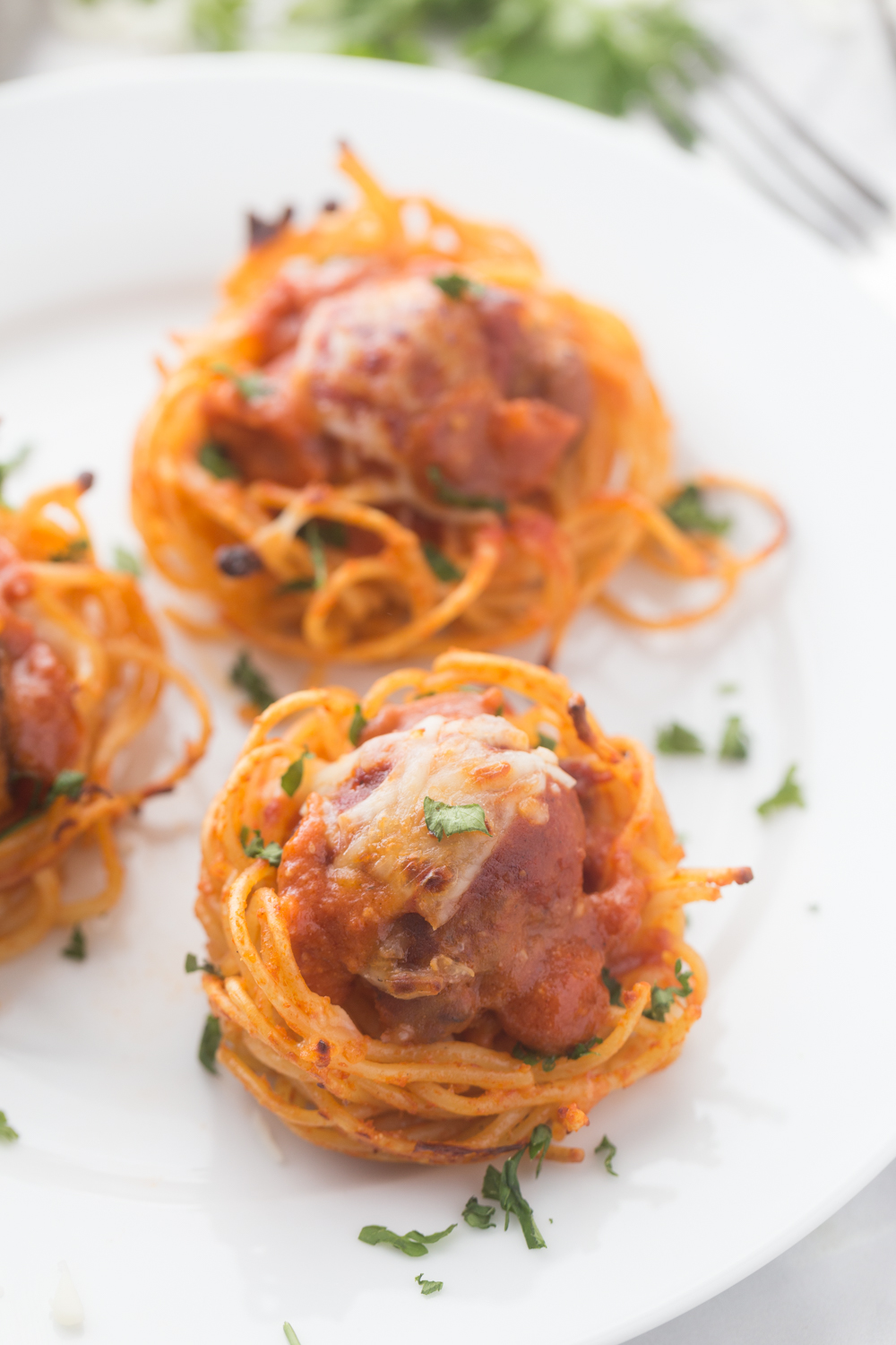 Spaghetti & Turkey Meatball Bites