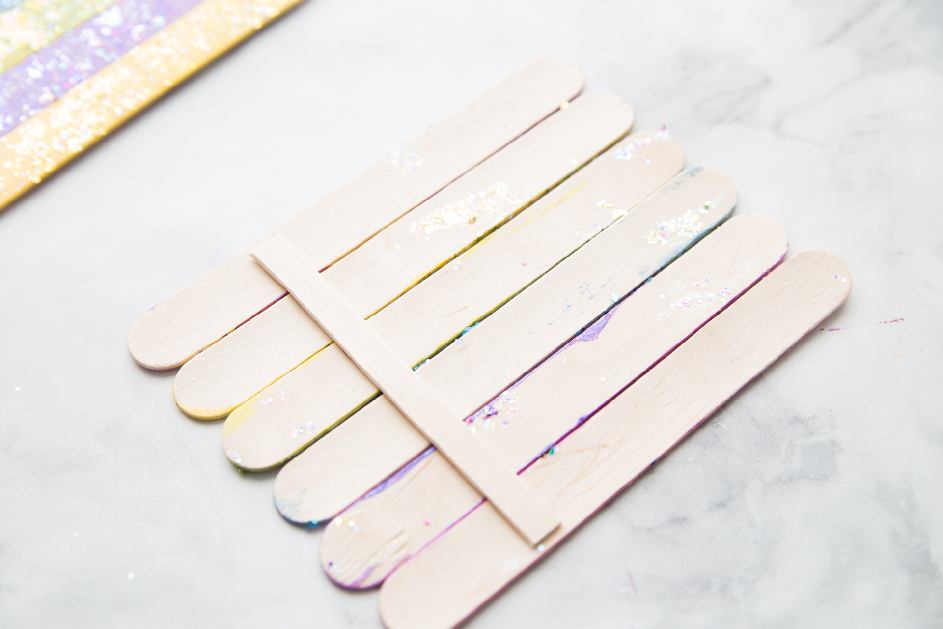 Glitter Popsicle Stick Frame - Made To Be A Momma