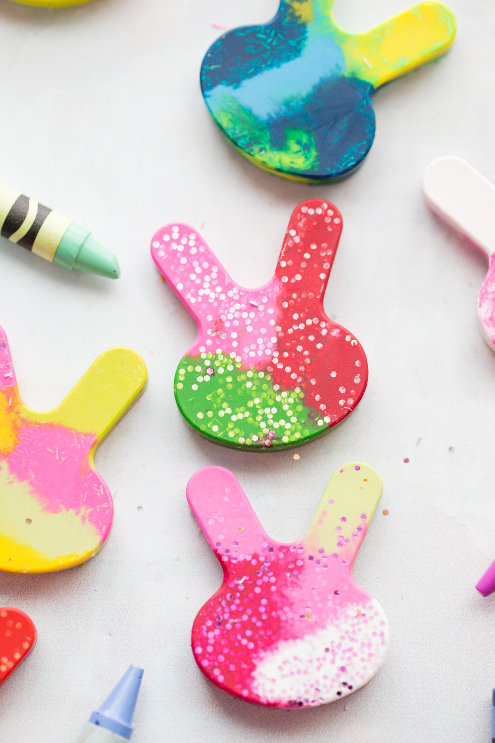 Glitter Bunny Crayons