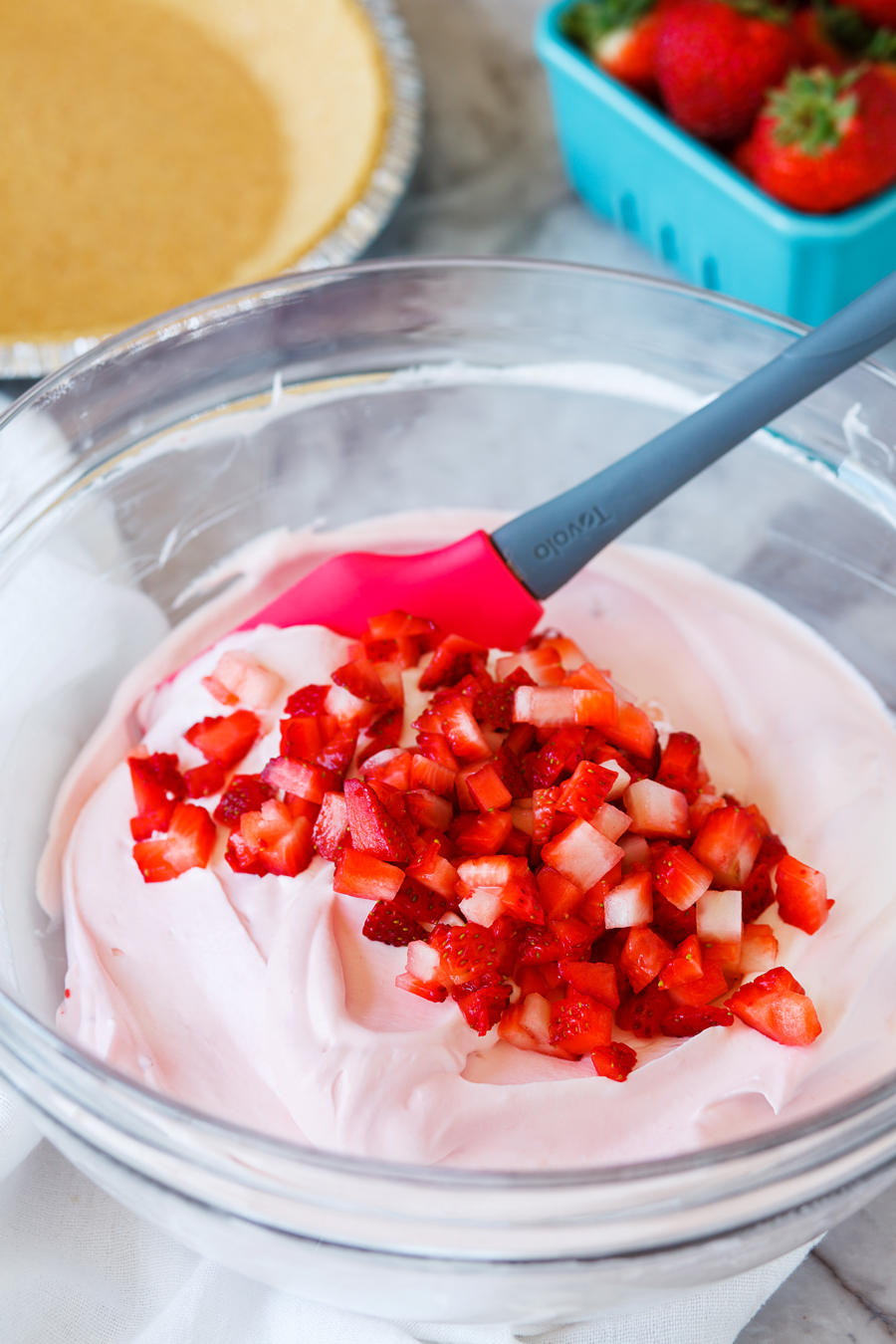 Diced Strawberries mixed with Yogurt