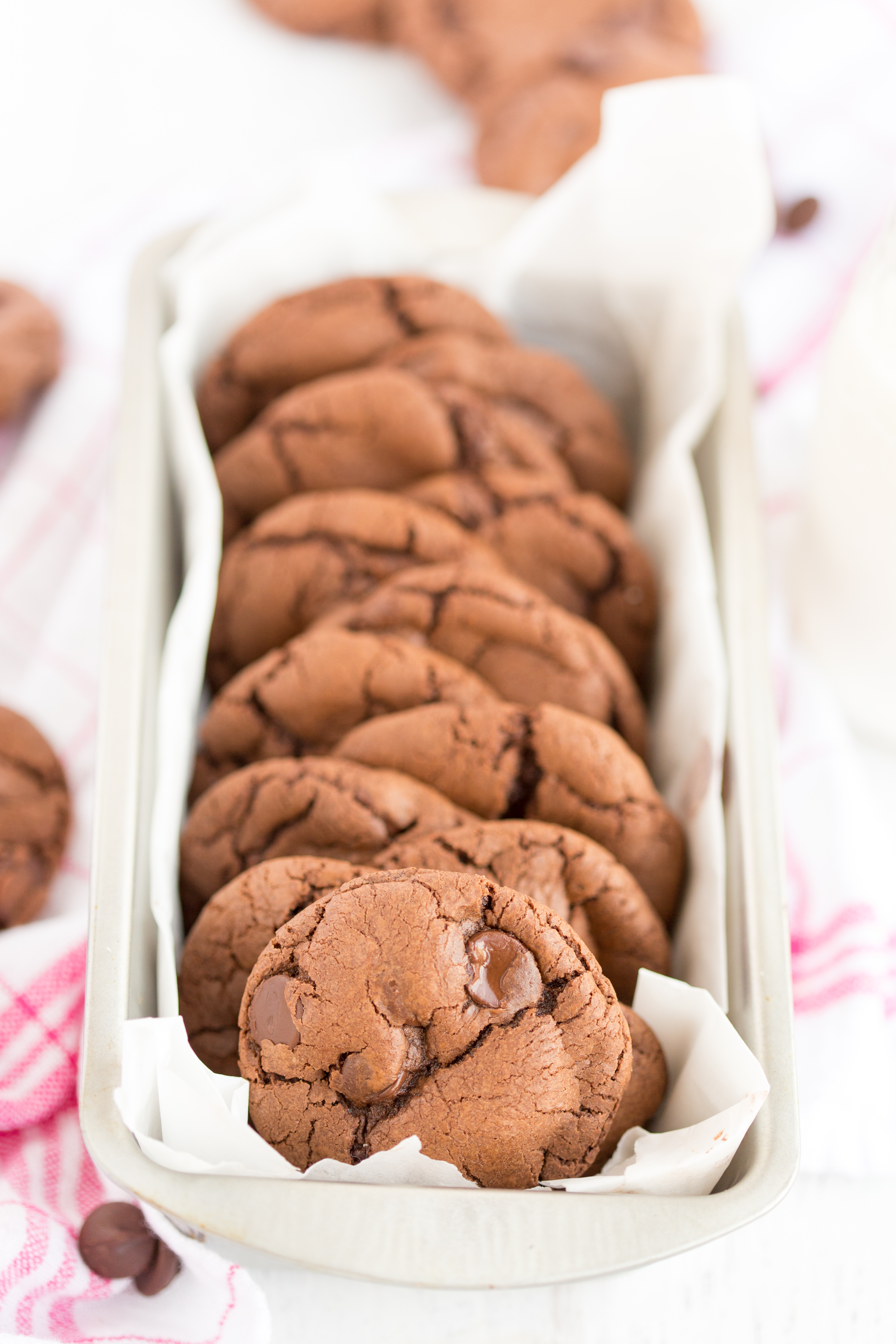 Double Chocolate Cookies Recipe in Pan together