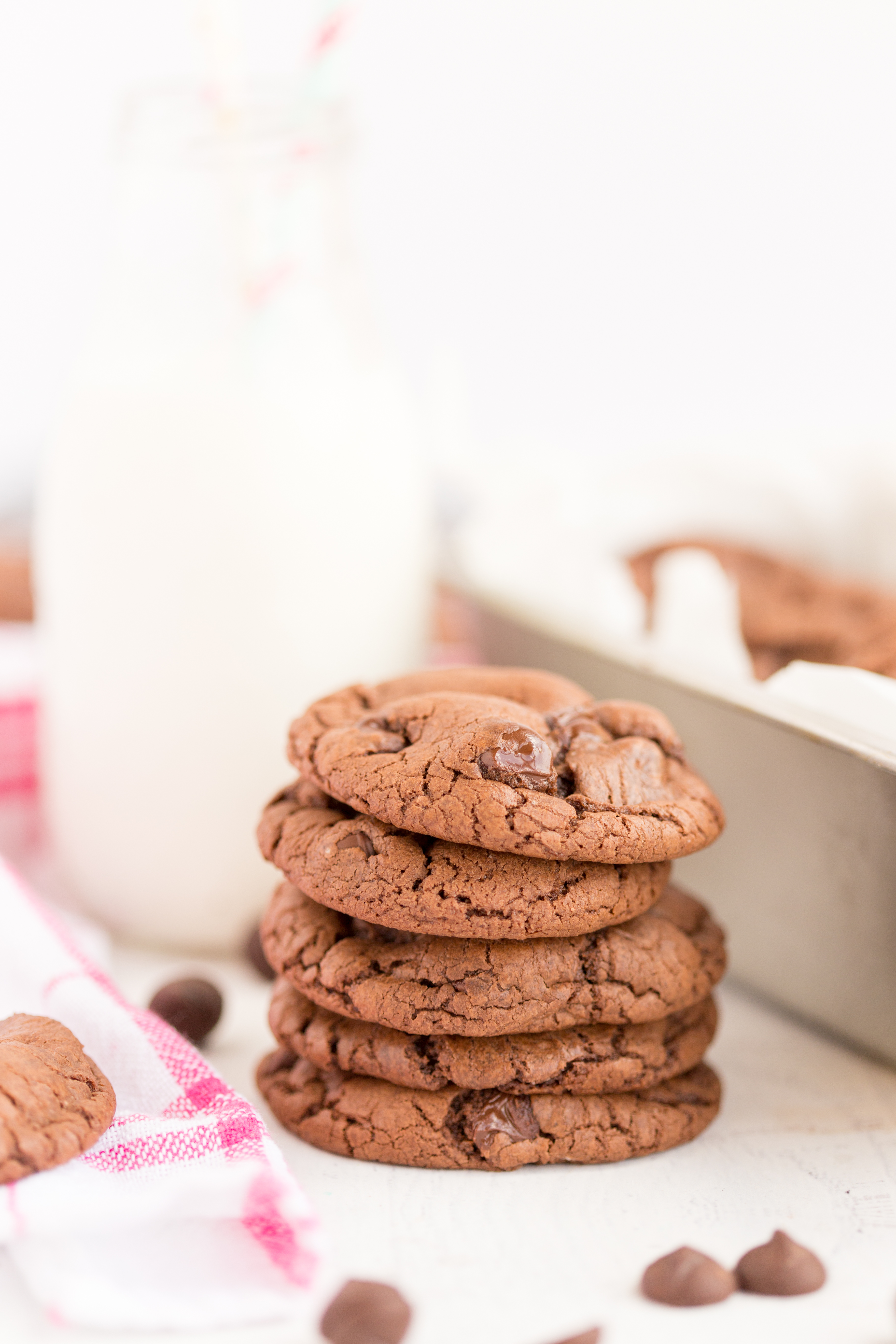 Double Chocolate Cookies Recipe Stacked