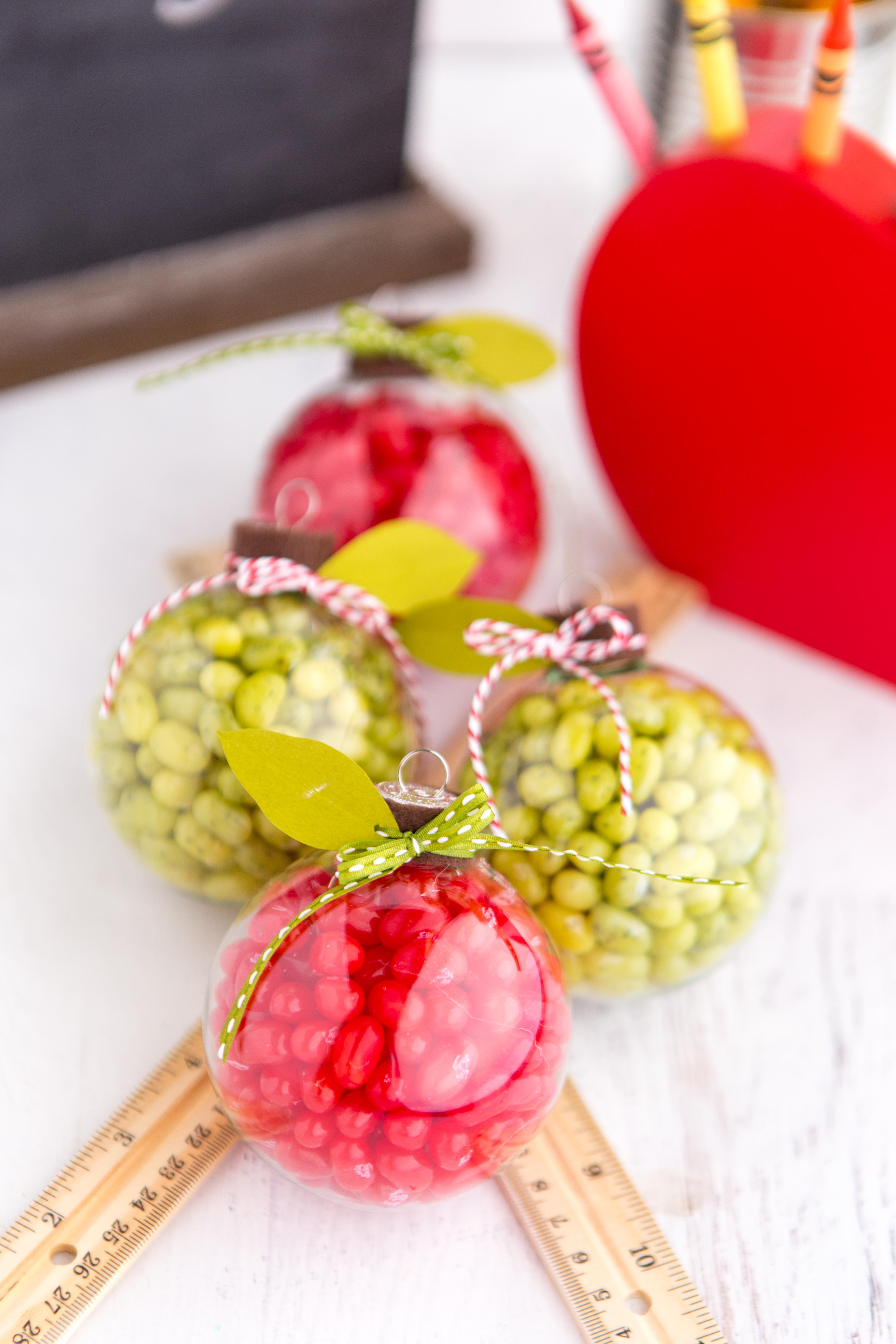Candy Filled Apple Ornaments