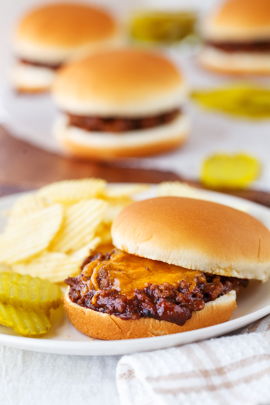 Sloppy Joes with melted cheese