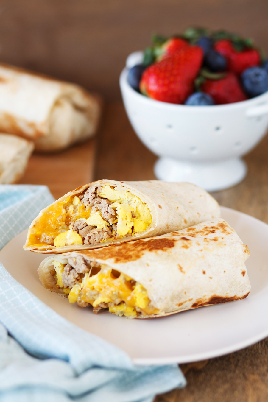 Egg & Sausage Breakfast Burritos