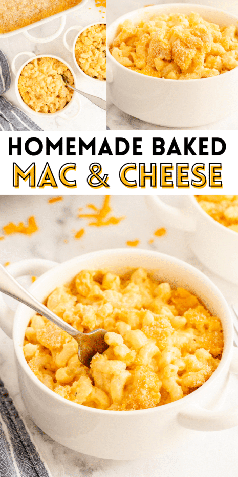Homemade Baked Mac & Cheese Pinnable Image