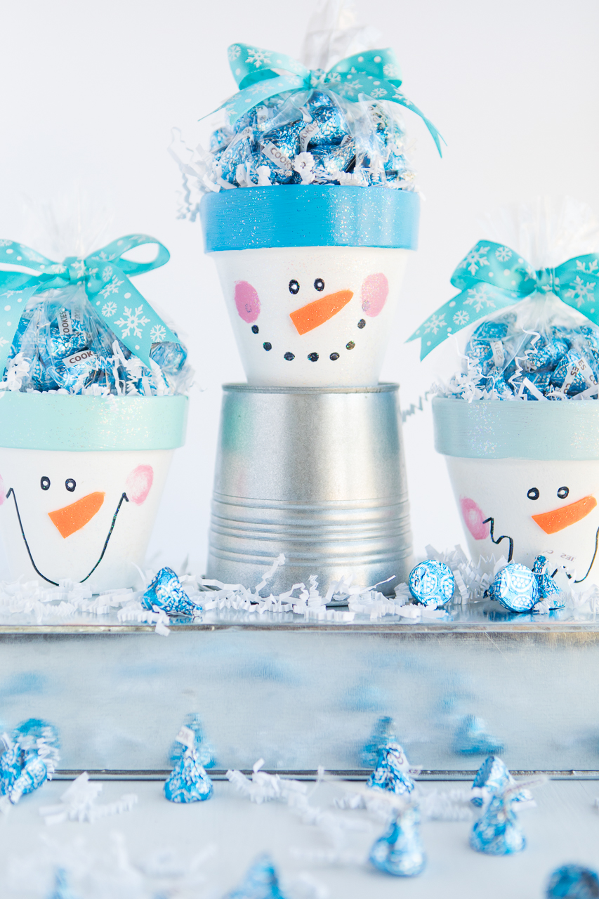 Snowman Candy Pots