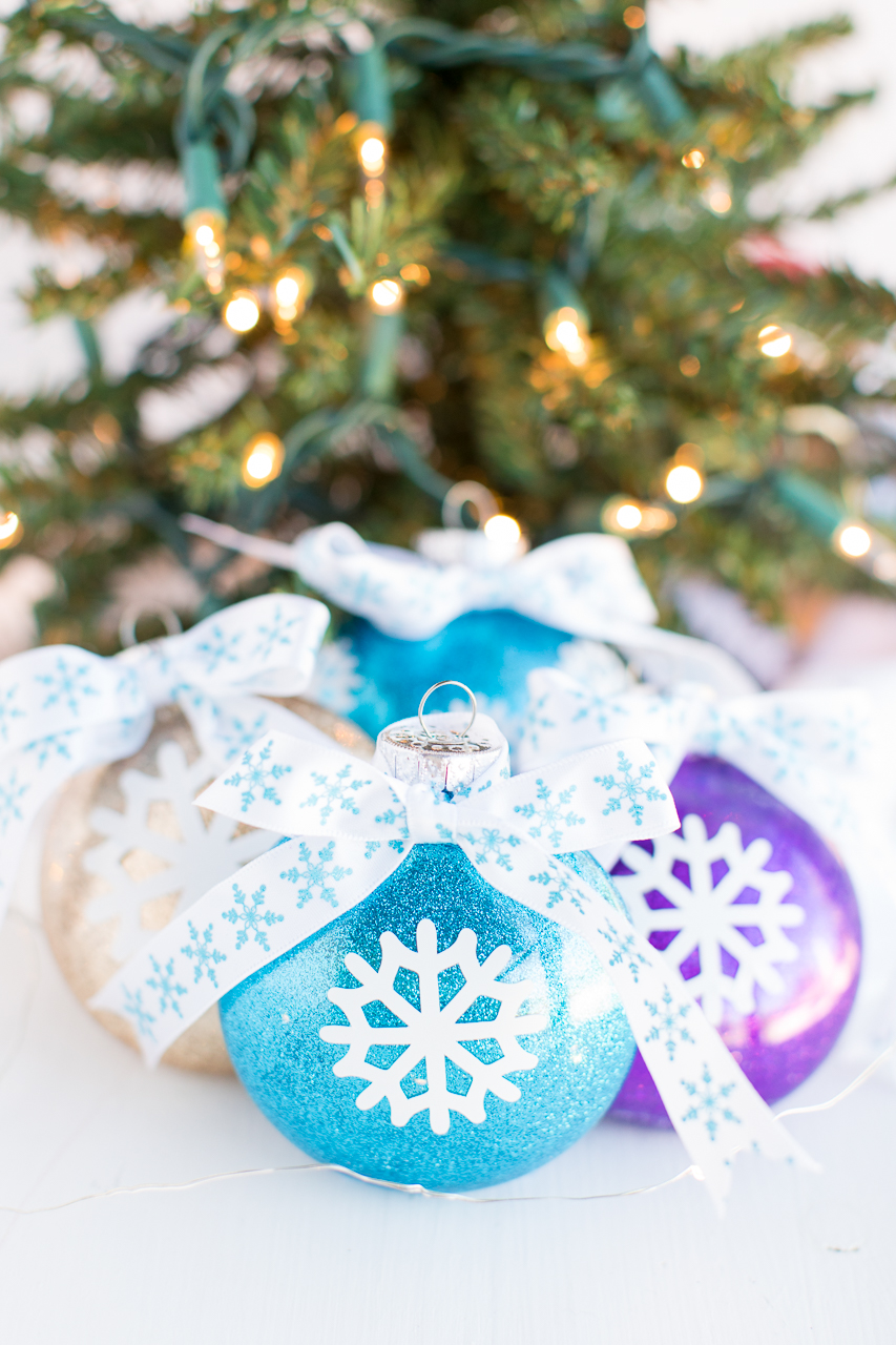 DIY Snowflake Glitter Ornaments