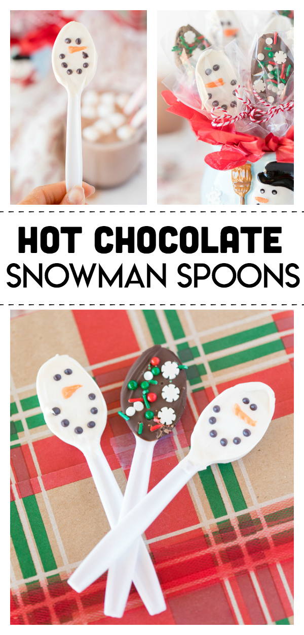 These Snowman Hot Chocolate Spoons are a fun and simple winter treat the kids can enjoy making and eating during the cold winter months.
