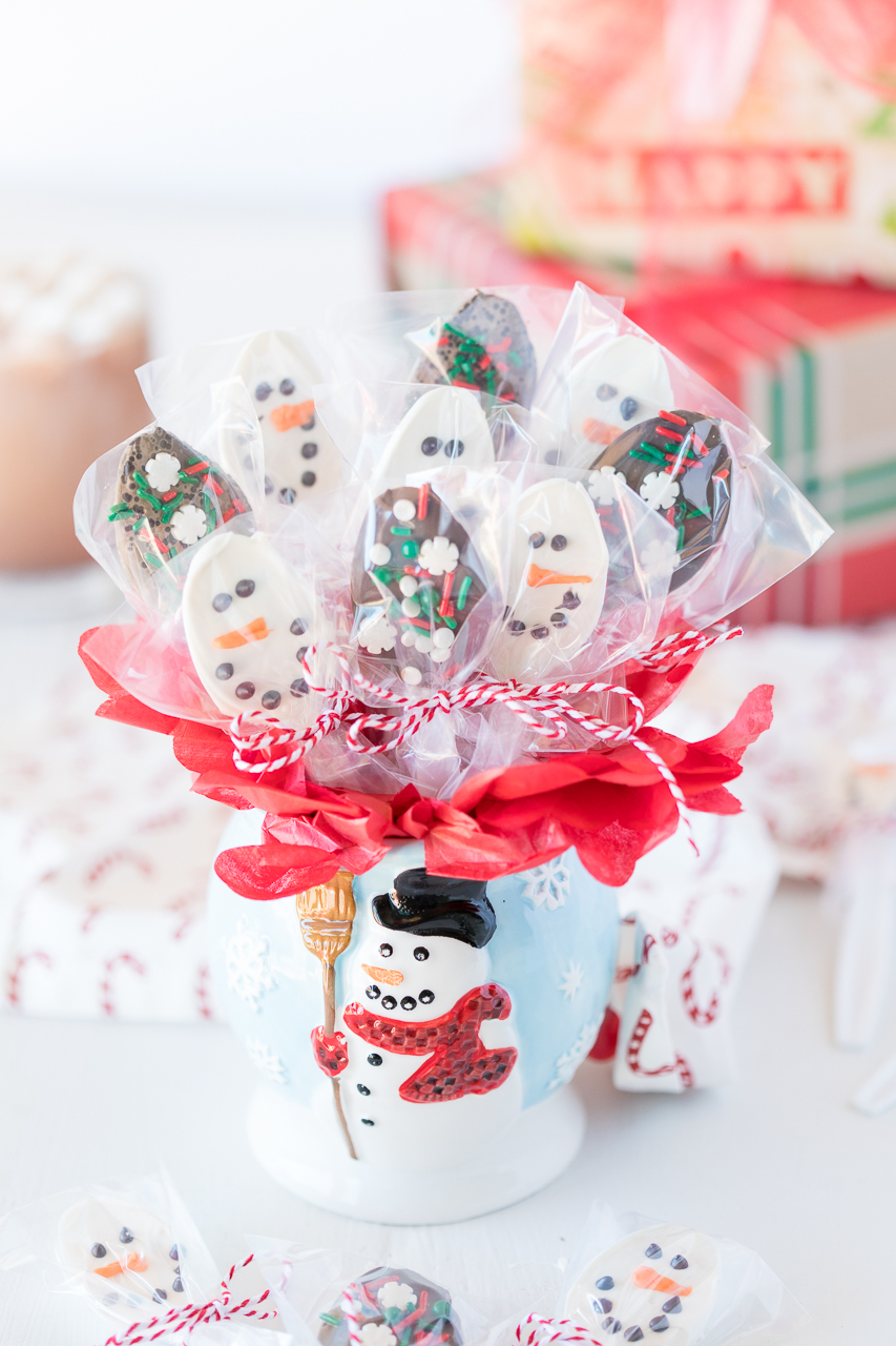Hot Chocolate Snowman Spoons Gift
