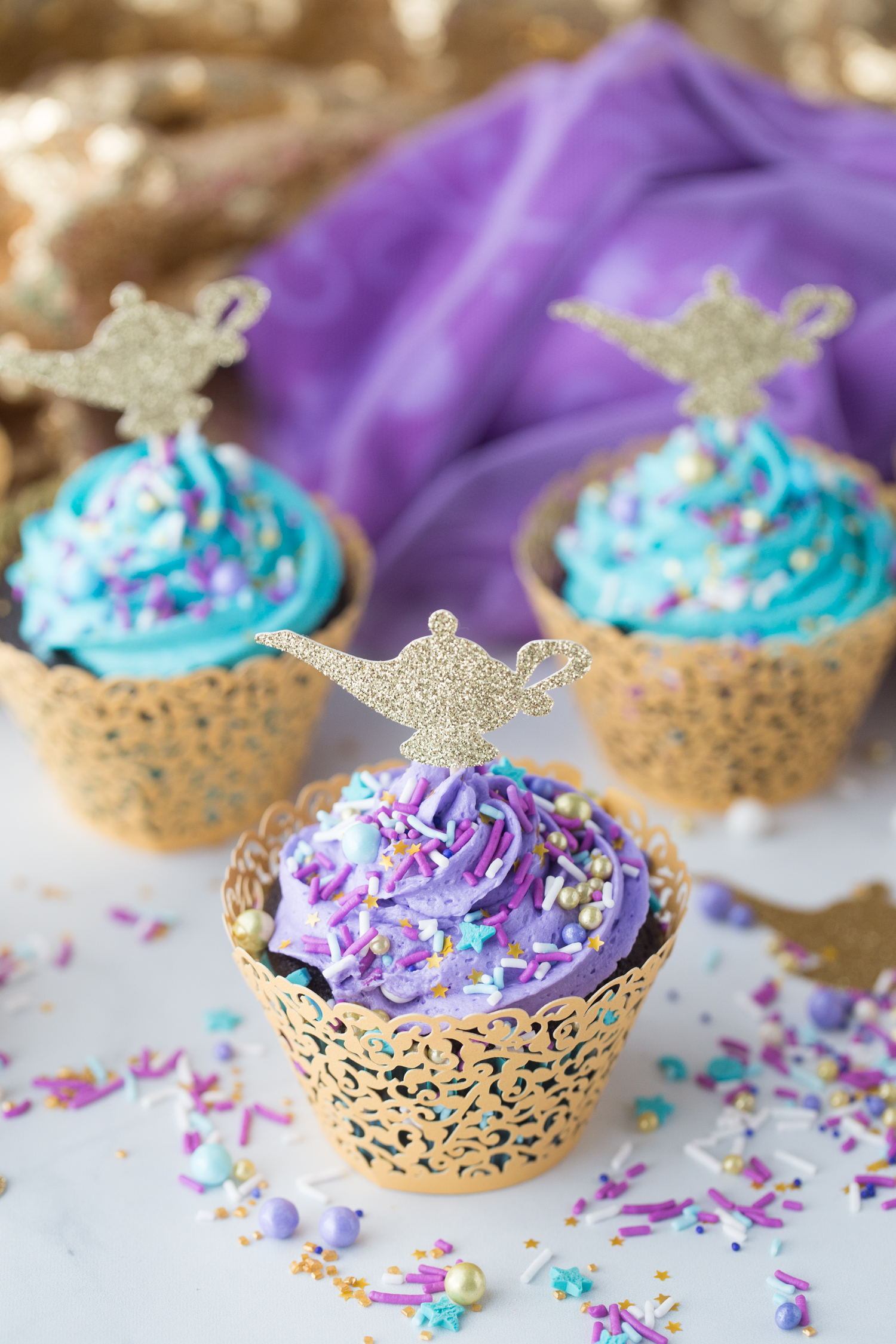 12 Genie Lamp  Cupcake Toppers 