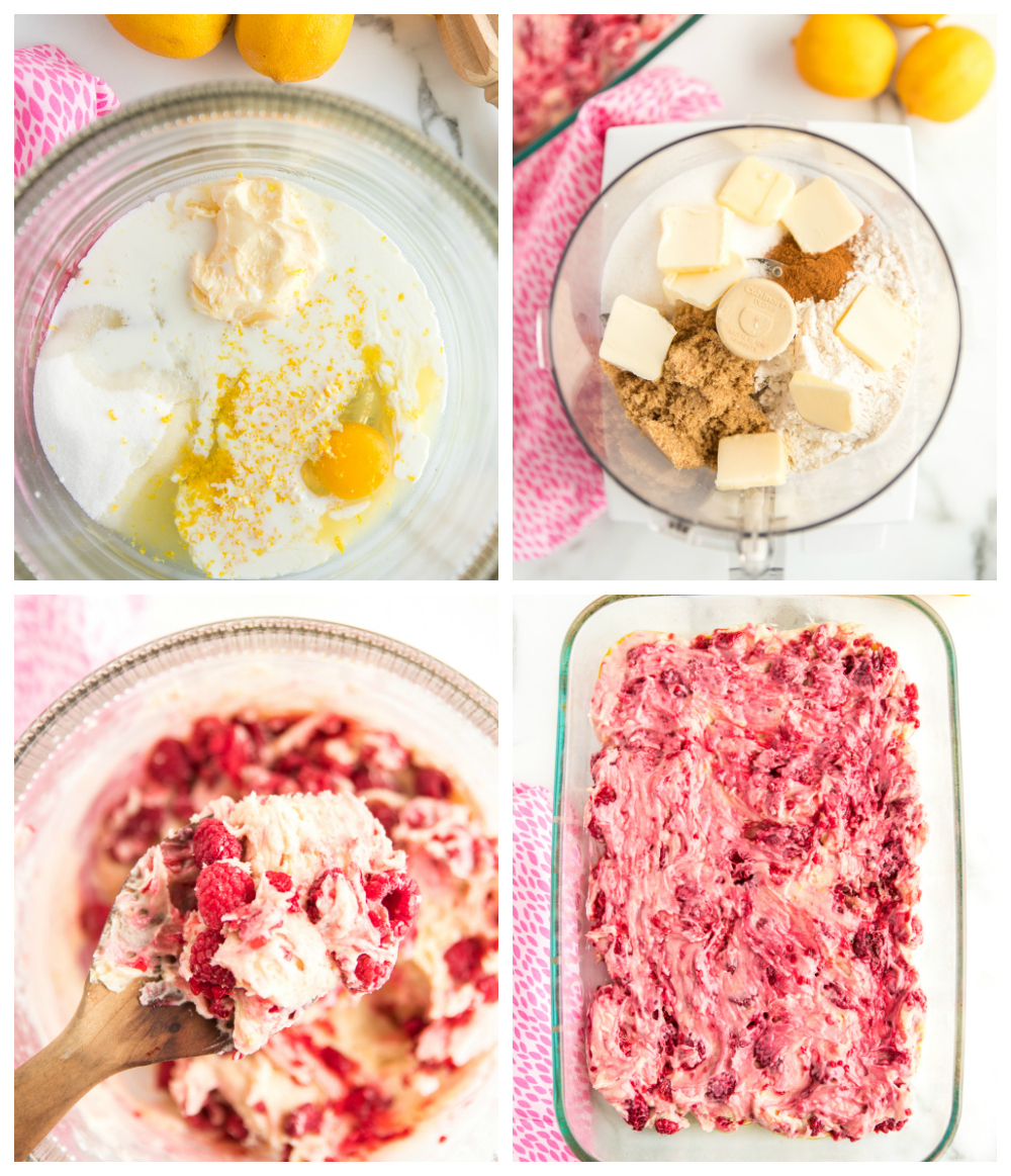 Lemon Raspberry Buckle Cake Ingredients in Bowl