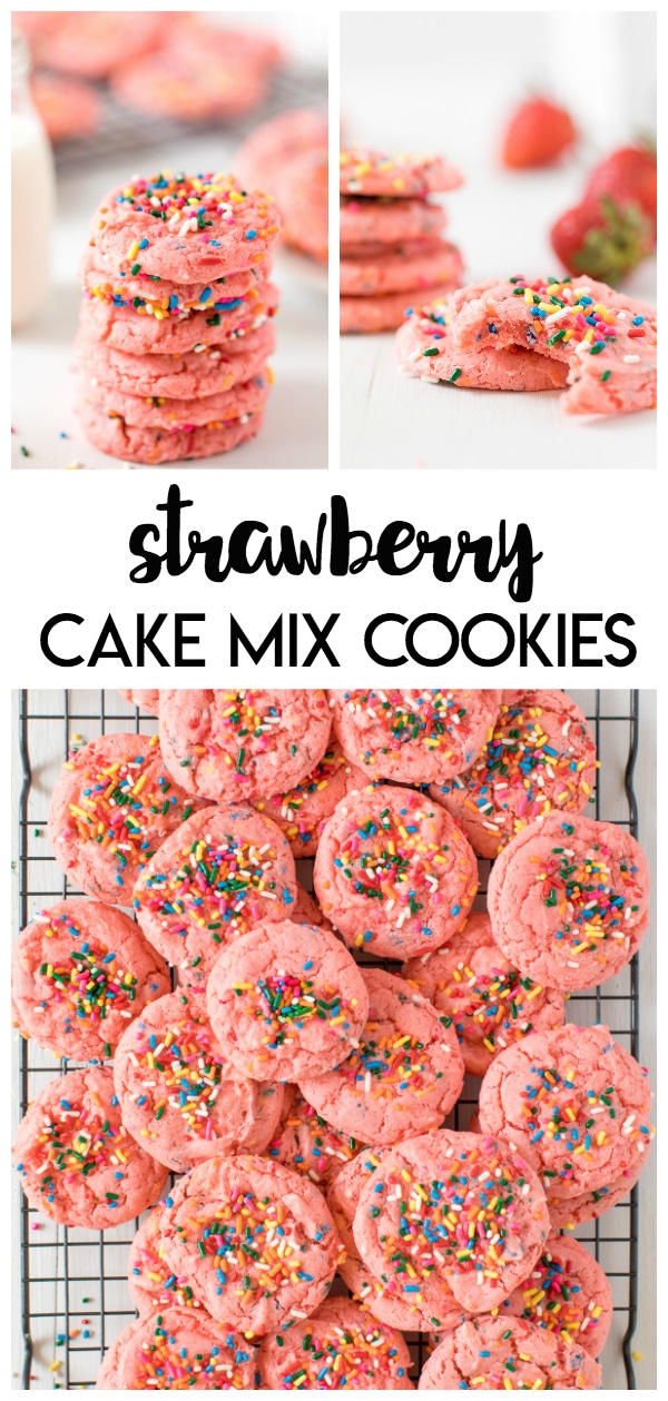 Strawberry Cake Mix Cookies are easy cake mix cookies with a strawberry flavor twist.  Add sprinkles for a Funfetti strawberry cookie the kids will love! 