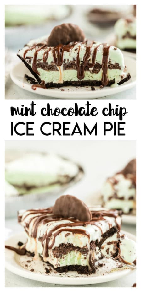 Mint Chocolate Chip Ice Cream Pie - Made To Be A Momma