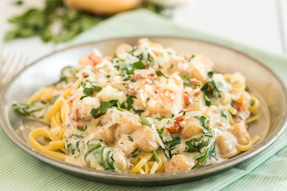 Easy Creamy Seafood Pasta - Made To Be A Momma