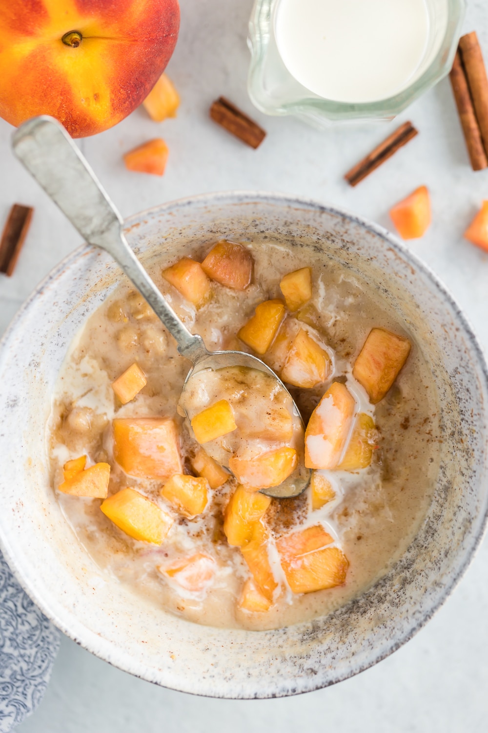 one serving peaches and cream oatmeal