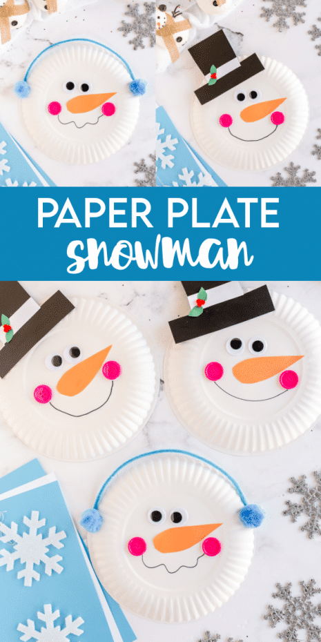 Paper Plate Snowman- a simple snowman craft perfect for the kids to enjoy all winter long! Minimal supplies requires and great for all ages!