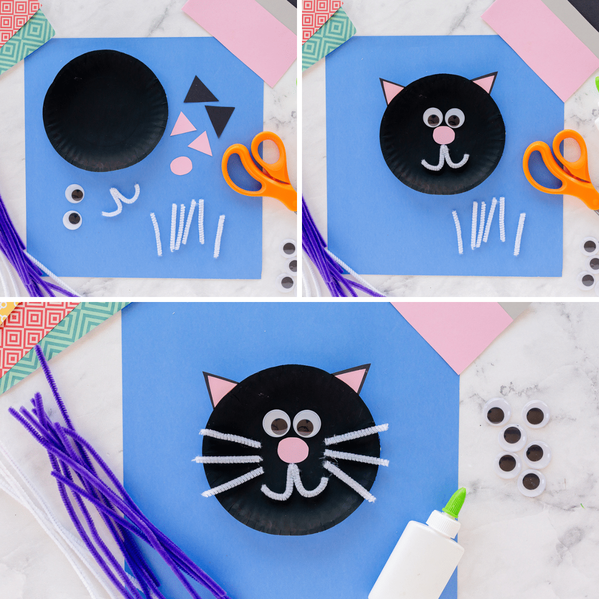 process to make black cat paper plate
