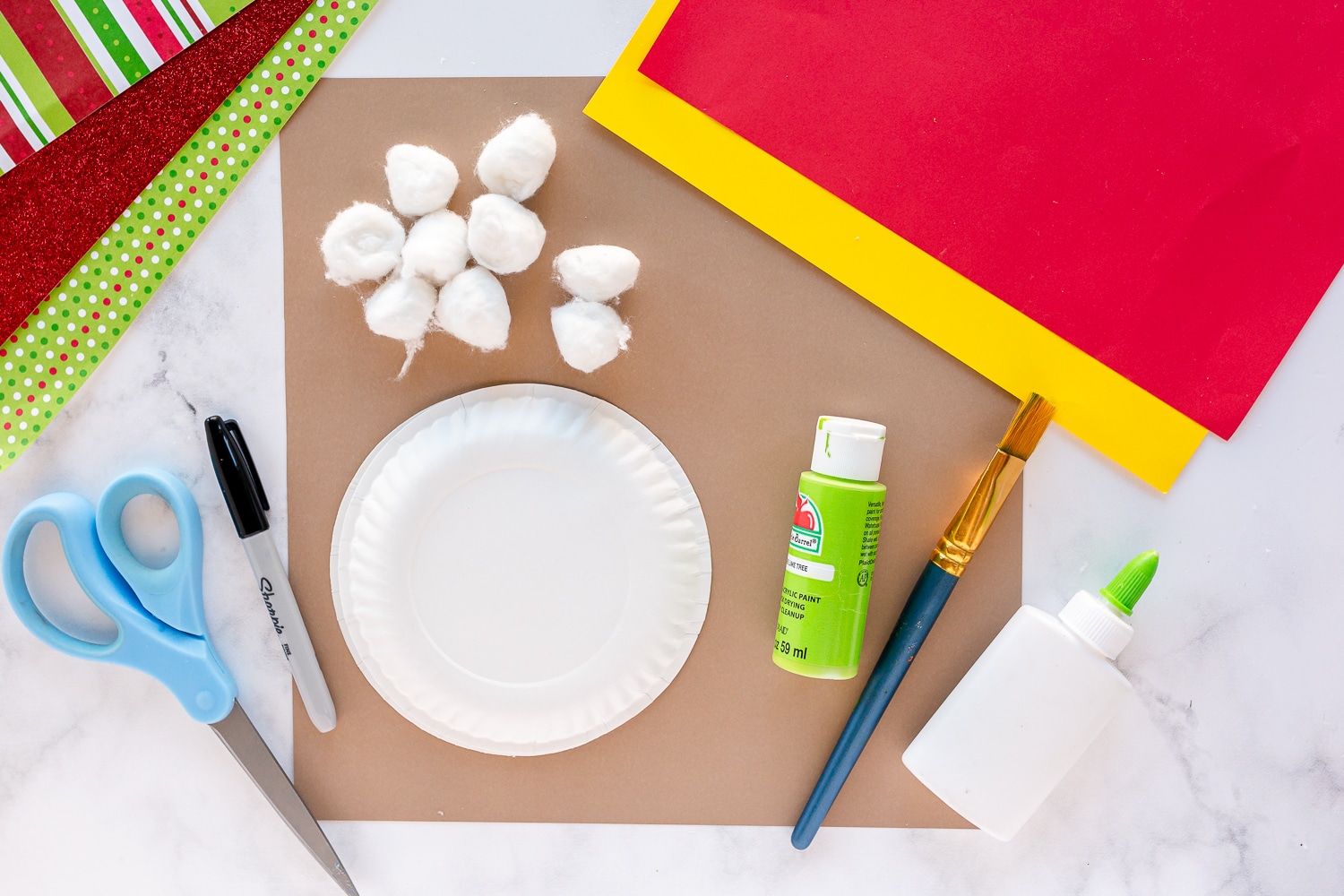 supplies needed for grinch paper plate