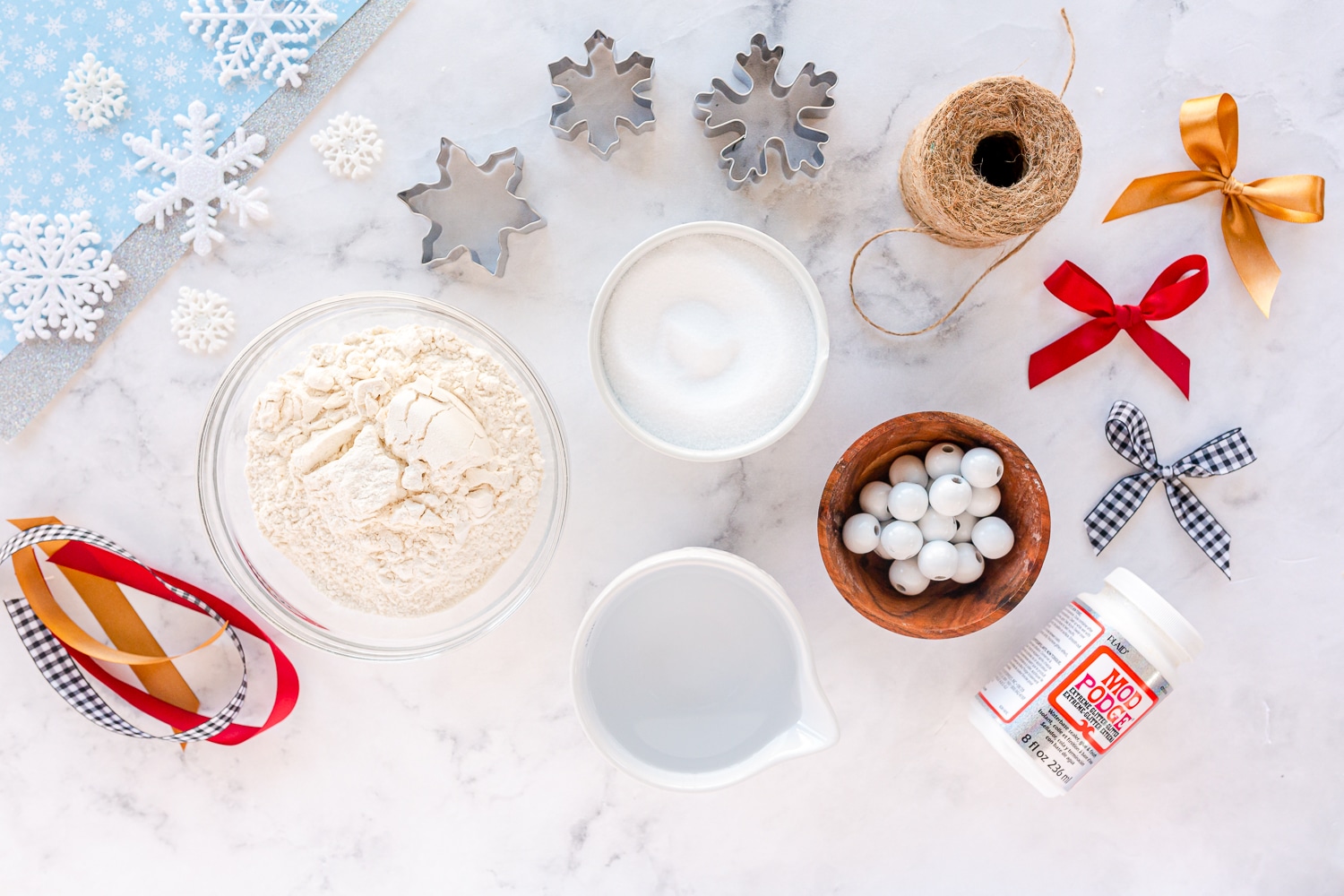 supplies needed for snowflake ornaments