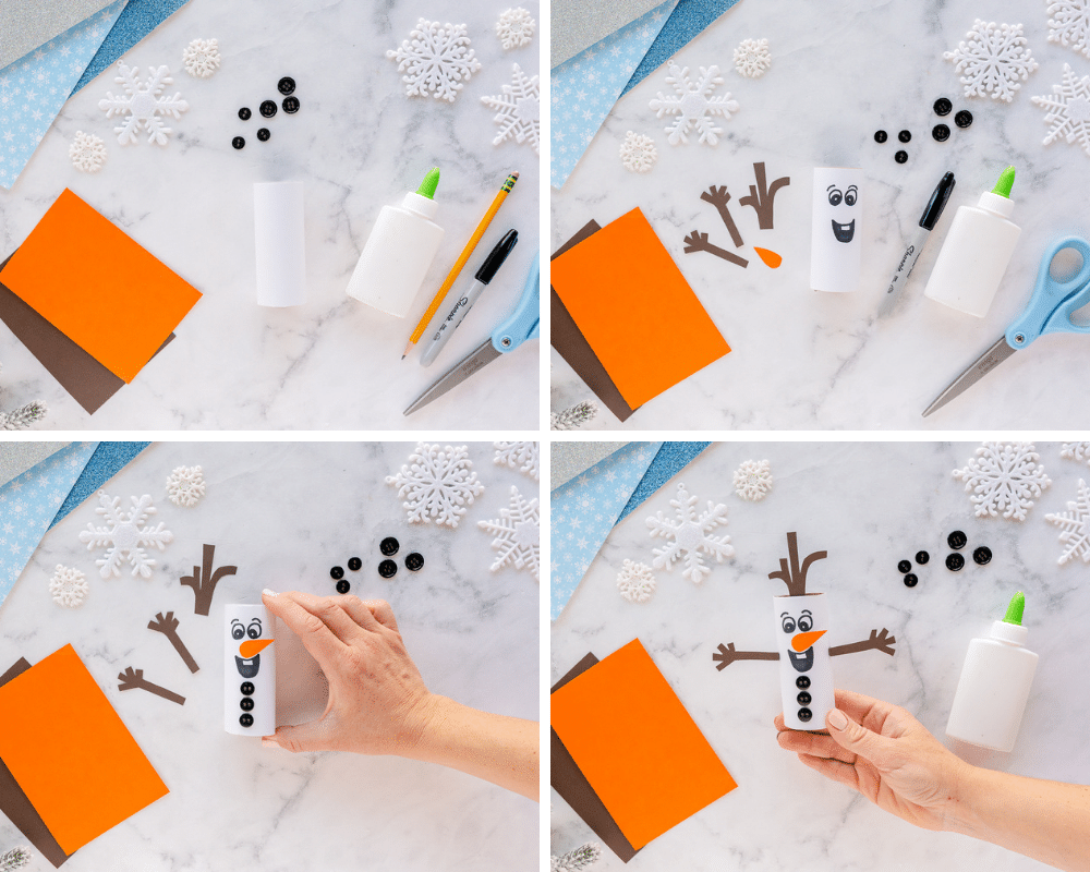 how to make toilet paper roll Olaf craft