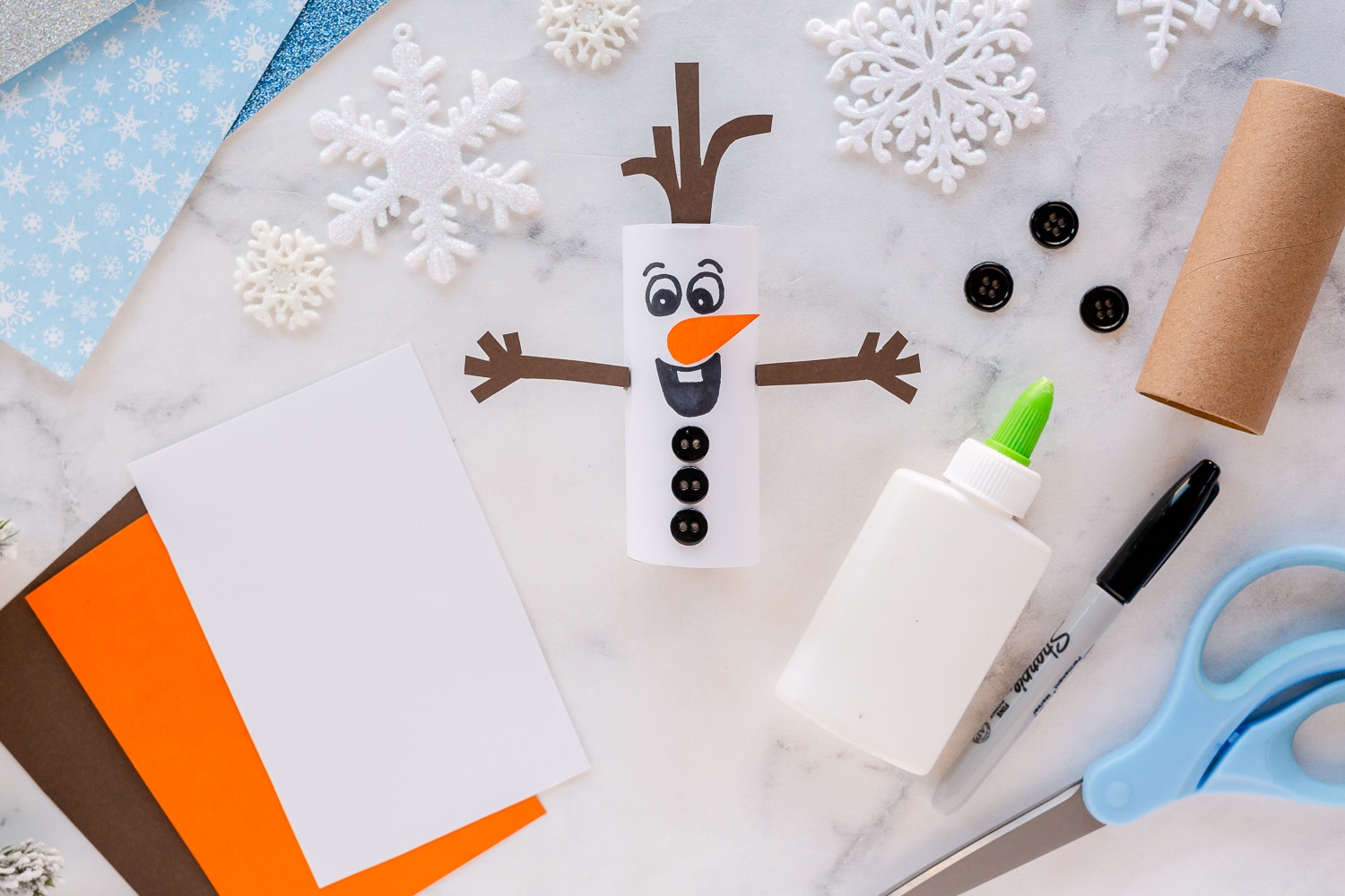 supplies needed for toilet paper roll olaf