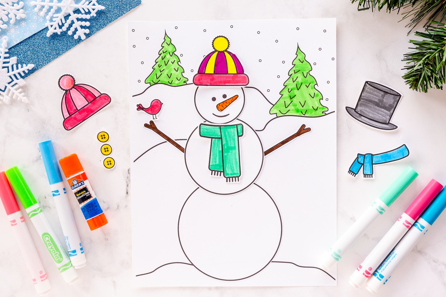 Build a Snowman Printable Craft