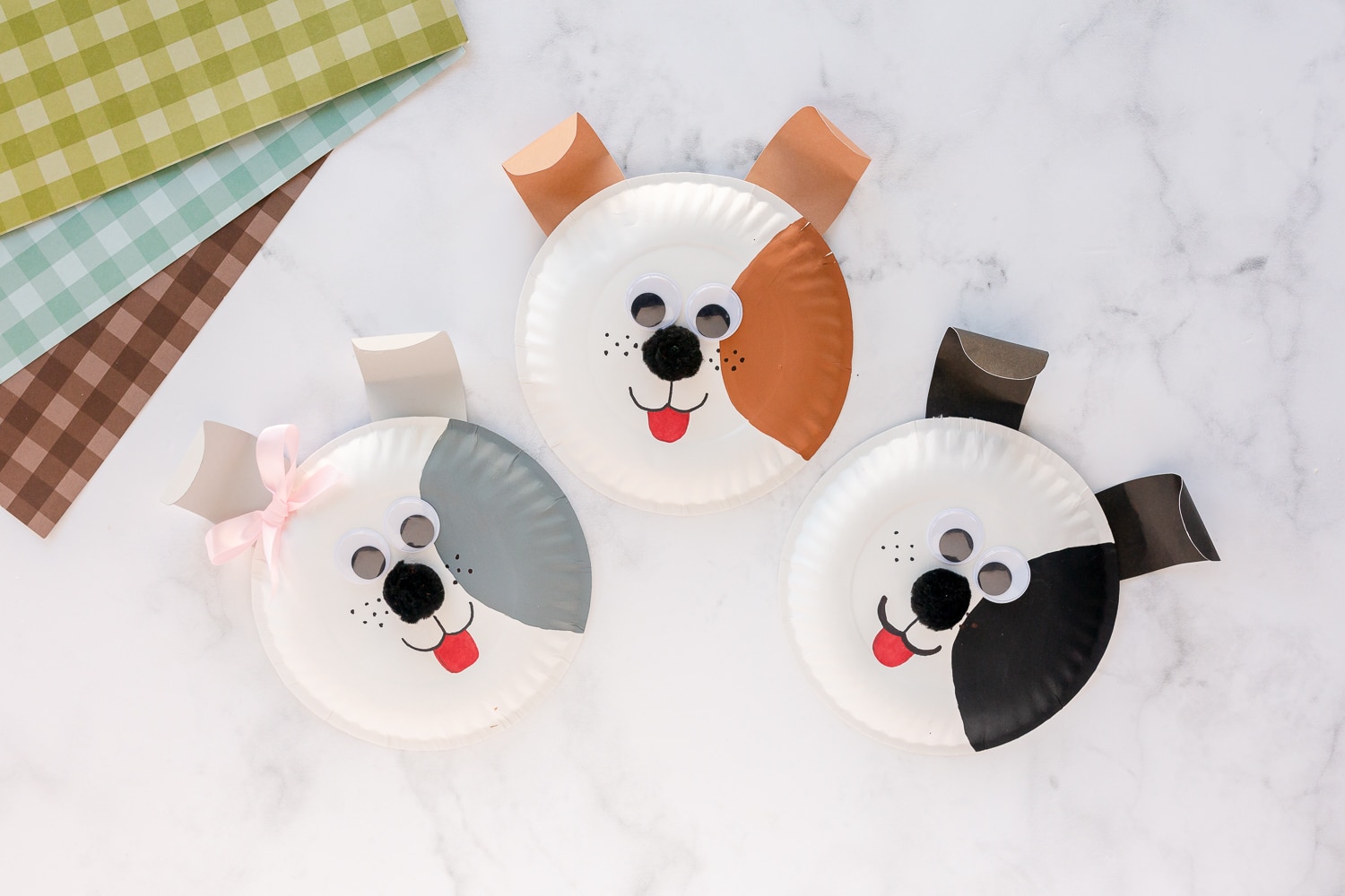 Paper Plate Dogs on White Table