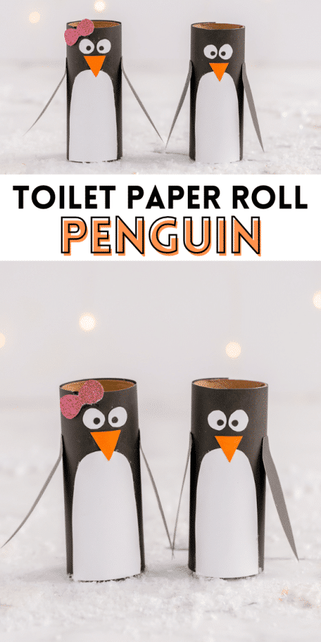 All you need to make these cute penguins are toilet paper rolls, cardstock, Black Sharpie and some glue! It's a great winter craft or preschool Letter of the Day activity!