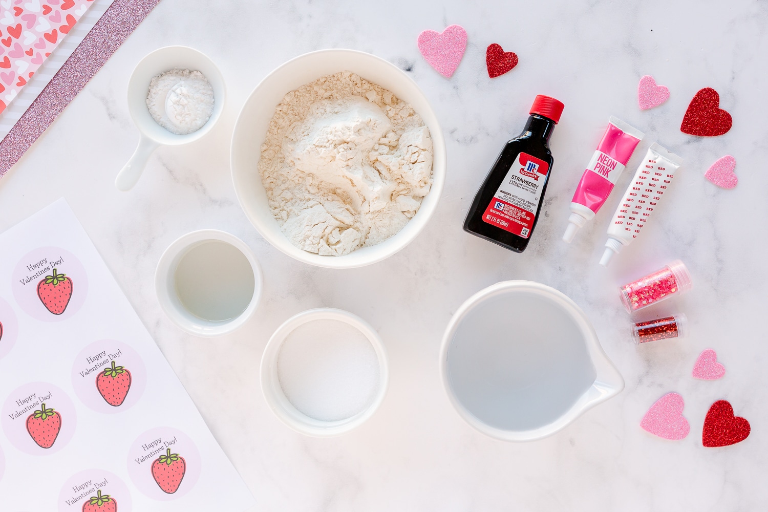 ingredients needed for strawberry playdough
