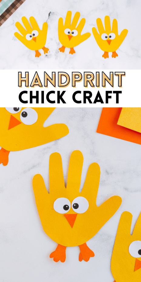 Handprint Chick Craft Pinterest Image