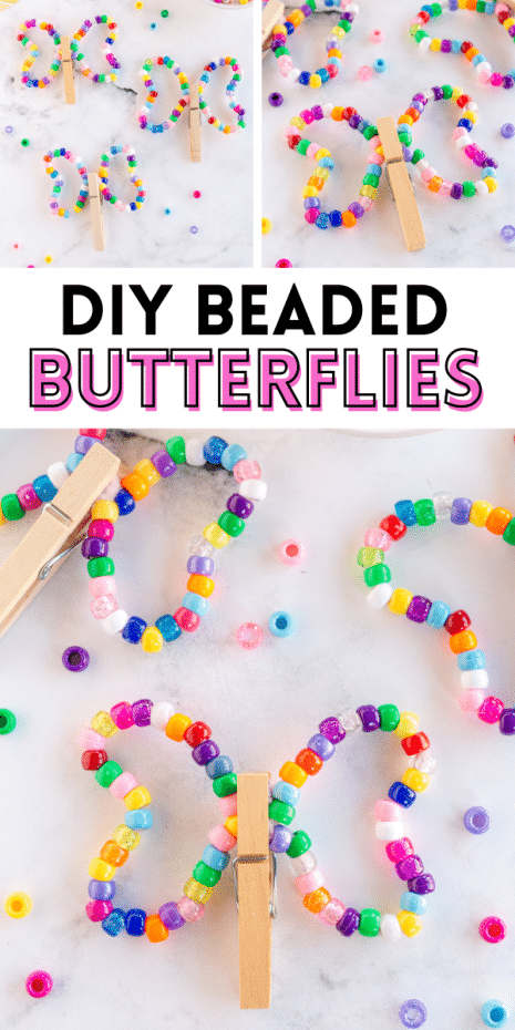 DIY Beaded Butterflies Pinterest Image